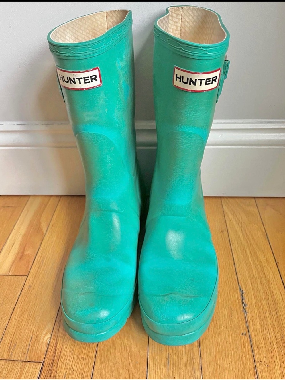 Hunter Turquoise Mid-Calf Rain Boots
